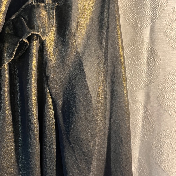 Cupio - Metallic Bronze semi sheer, lined long sleeve blouse - Picture 5 of 11